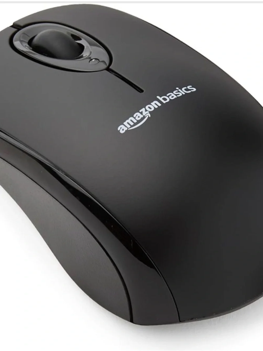 AmazonBasics Black Wireless Optical Mouse - Comfortable USB Mouse